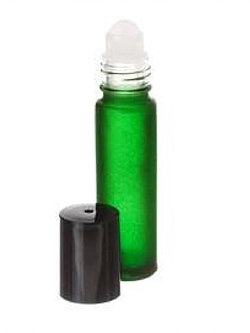 5ml Green Glass Roll-on Bottle with Black Cap